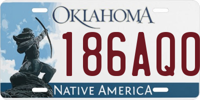 OK license plate 186AQO