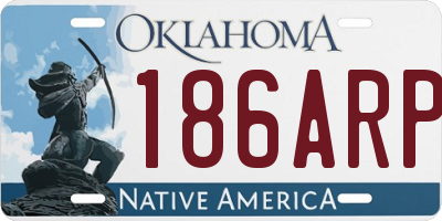 OK license plate 186ARP