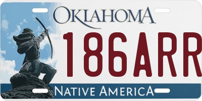 OK license plate 186ARR