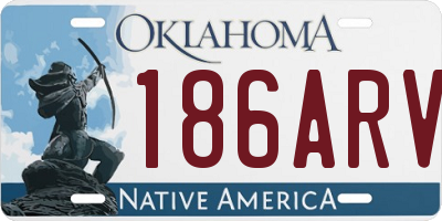 OK license plate 186ARV