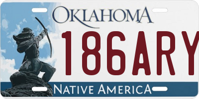 OK license plate 186ARY
