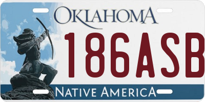 OK license plate 186ASB