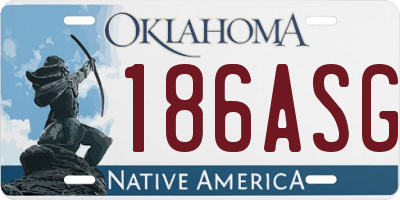 OK license plate 186ASG
