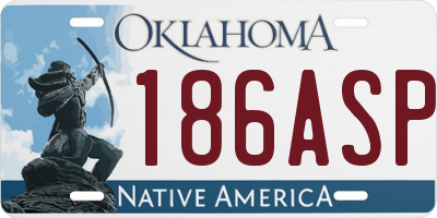 OK license plate 186ASP