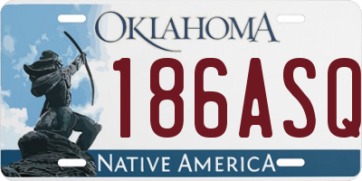 OK license plate 186ASQ