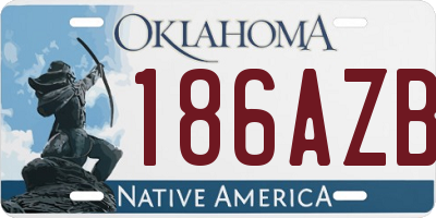OK license plate 186AZB