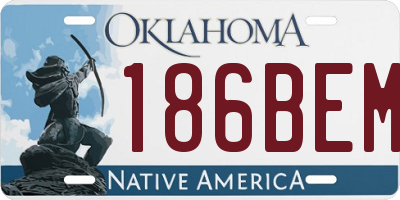 OK license plate 186BEM