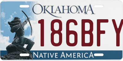 OK license plate 186BFY