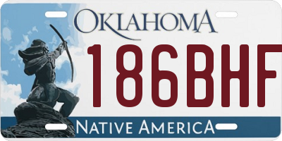 OK license plate 186BHF