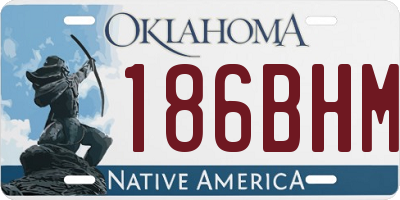 OK license plate 186BHM