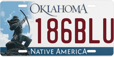 OK license plate 186BLU