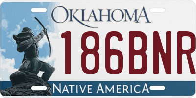 OK license plate 186BNR