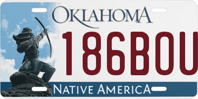OK license plate 186BOU