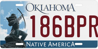 OK license plate 186BPR