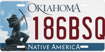 OK license plate 186BSQ