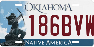 OK license plate 186BVW