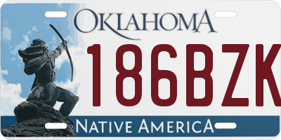 OK license plate 186BZK