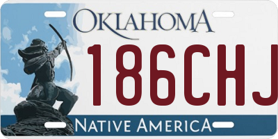 OK license plate 186CHJ
