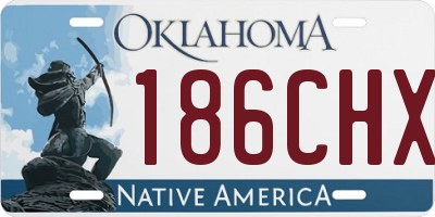 OK license plate 186CHX