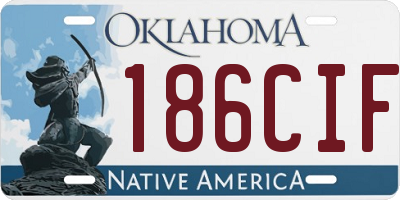 OK license plate 186CIF