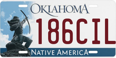 OK license plate 186CIL