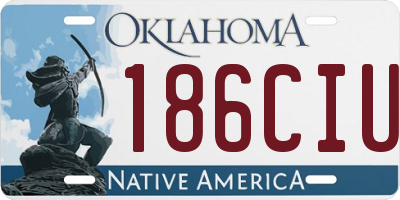 OK license plate 186CIU