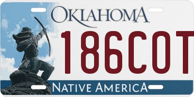 OK license plate 186COT