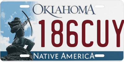 OK license plate 186CUY