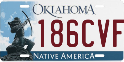 OK license plate 186CVF