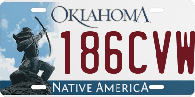 OK license plate 186CVW