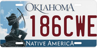 OK license plate 186CWE