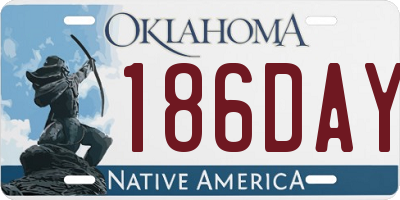 OK license plate 186DAY