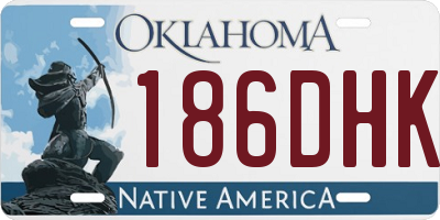 OK license plate 186DHK