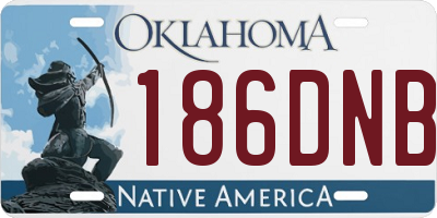 OK license plate 186DNB
