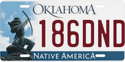 OK license plate 186DND