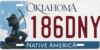 OK license plate 186DNY
