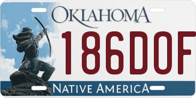 OK license plate 186DOF