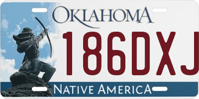 OK license plate 186DXJ