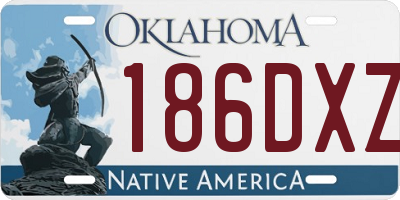OK license plate 186DXZ