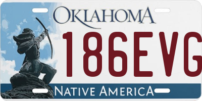 OK license plate 186EVG