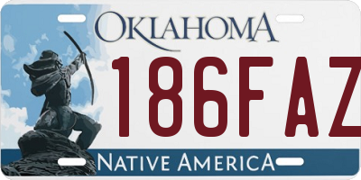 OK license plate 186FAZ