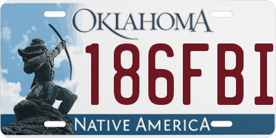 OK license plate 186FBI