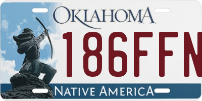 OK license plate 186FFN