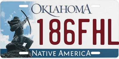 OK license plate 186FHL