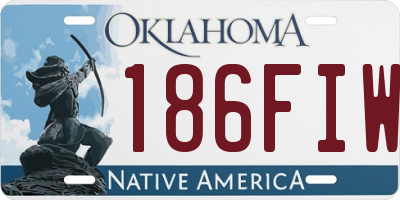 OK license plate 186FIW