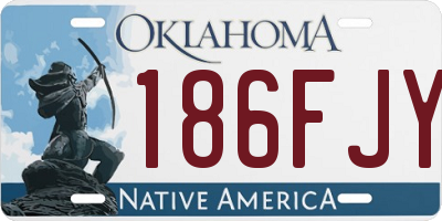 OK license plate 186FJY