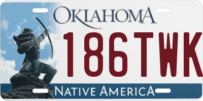 OK license plate 186TWK