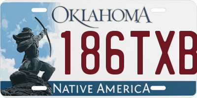 OK license plate 186TXB