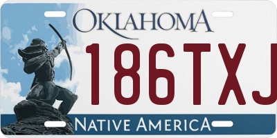 OK license plate 186TXJ