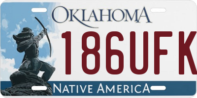 OK license plate 186UFK